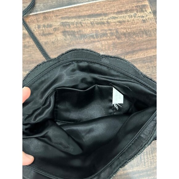 Beaded Black Evening Crossbody Bag With Gold Silver Embellishments - Picture 5 of 10